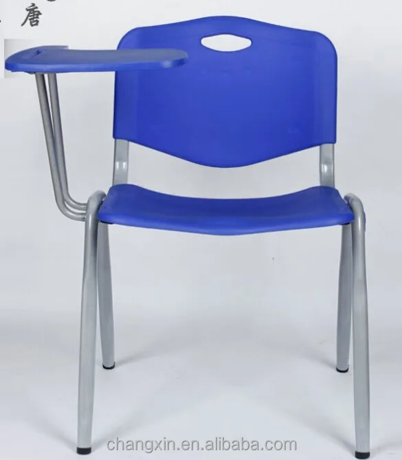 cheap high quality plastic stackable student chair with writing pad