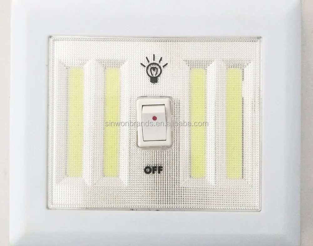 4 lines plastic cob switch lights cob night light