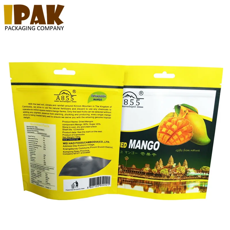 Custom Printed Potato Chips Packaging Bag Banana Chips Packaging