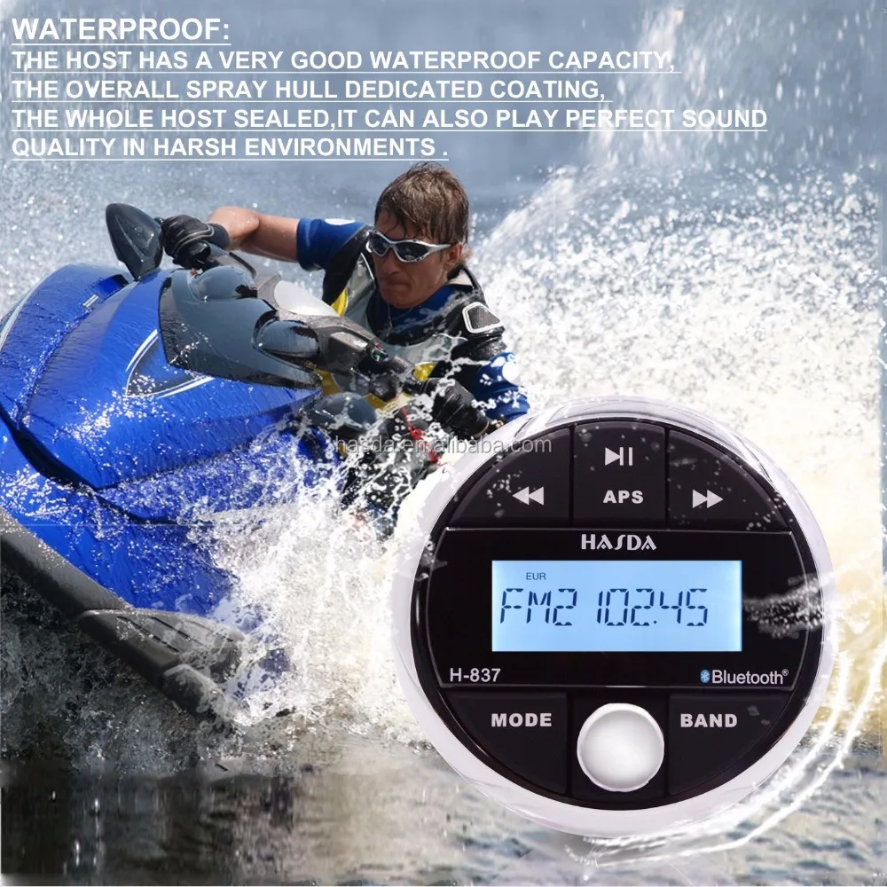 Highly competitive marine mp3 player stereo Radio Blue-tooth Ip66 for ATV UTV Boat Yacht