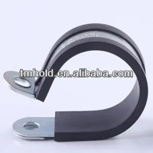 
Locking P type standard pipe clamp with Rubber rope cable clamp for cars 