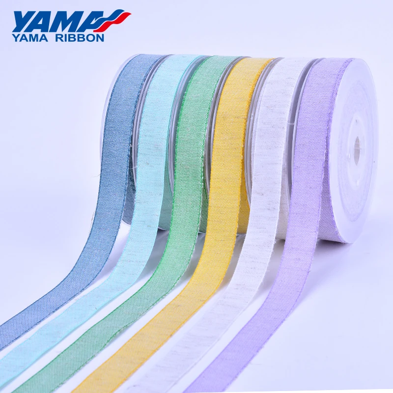 YAMA stocked antique featured soft grey white cotton ribbon