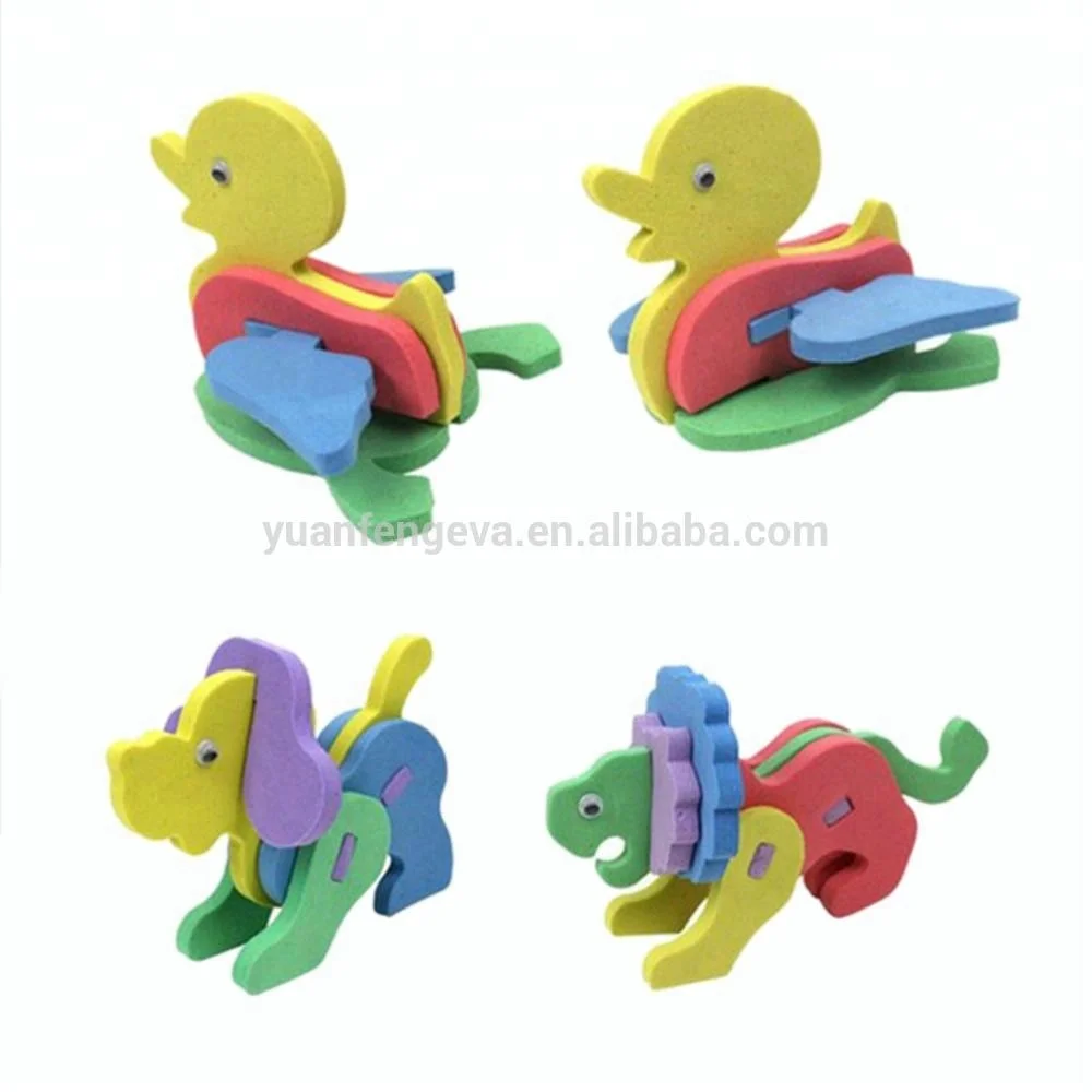 EVA Foam New Creative DIY Handmade Baby Toys Intelligence Development Animal Puzzle Jigsaw Kids Toys for Children