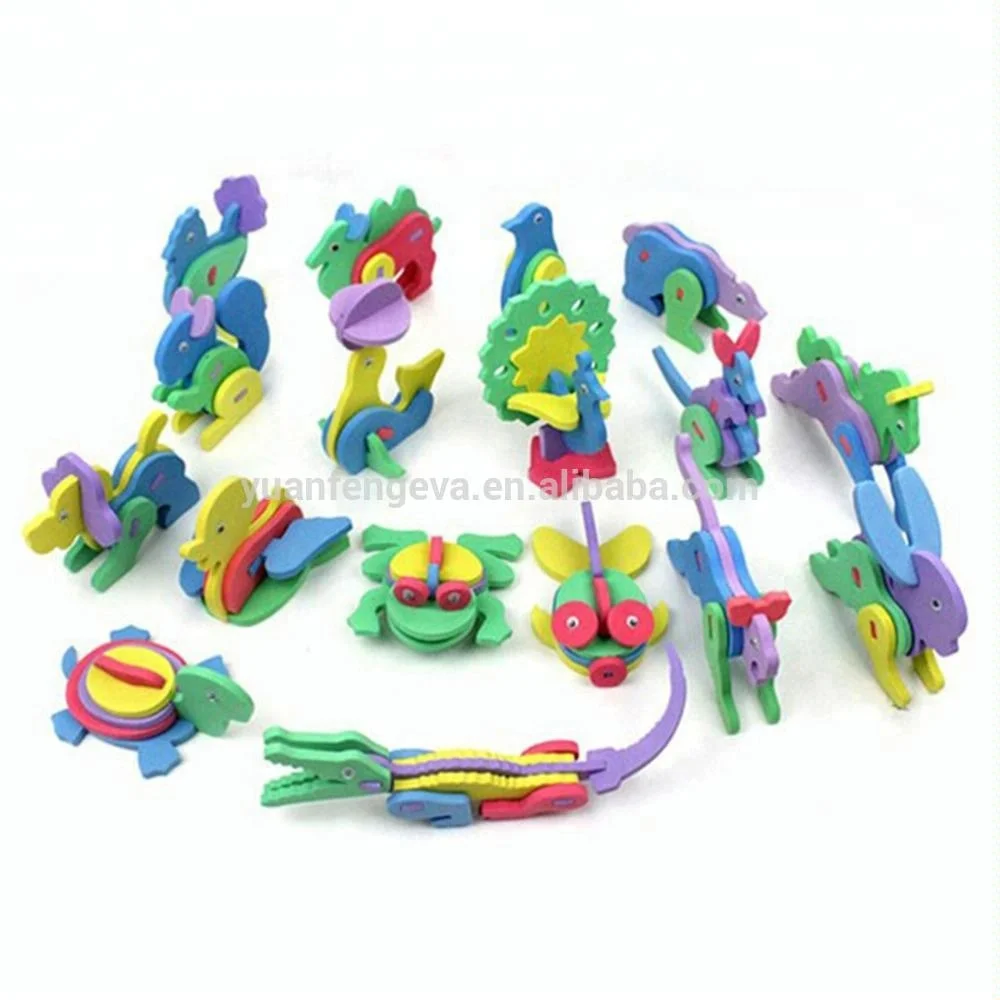 EVA Foam New Creative DIY Handmade Baby Toys Intelligence Development Animal Puzzle Jigsaw Kids Toys for Children
