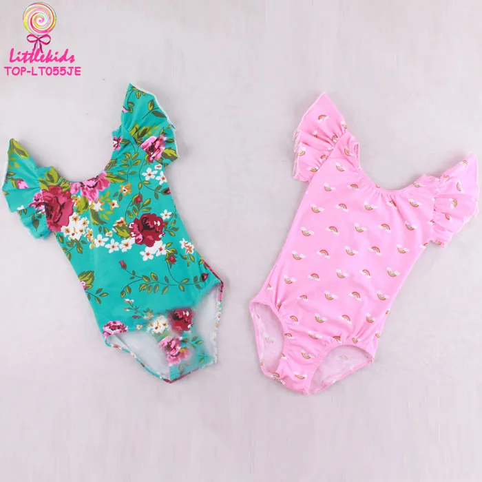 Flutter Sleeve Toddler Baby Leotard White Girls Blank Wholesale Ruffled Ballet Leotards