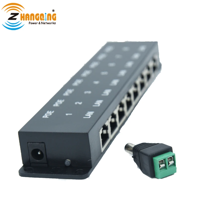 8Port Passive PoE Injector 100Mbps 24V 48V PoE Panel For IP Camera IP Phone