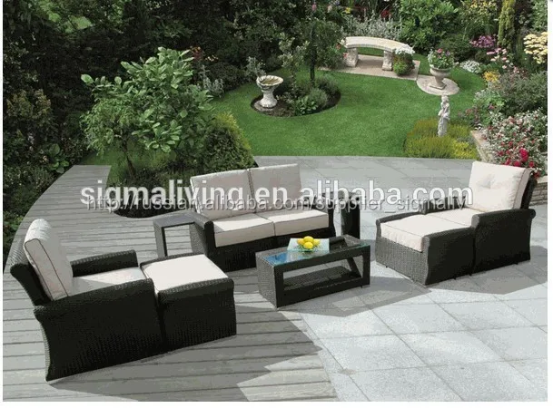 2015 на открытом воздухе 9 шт. уличная мебель из ротанга диван