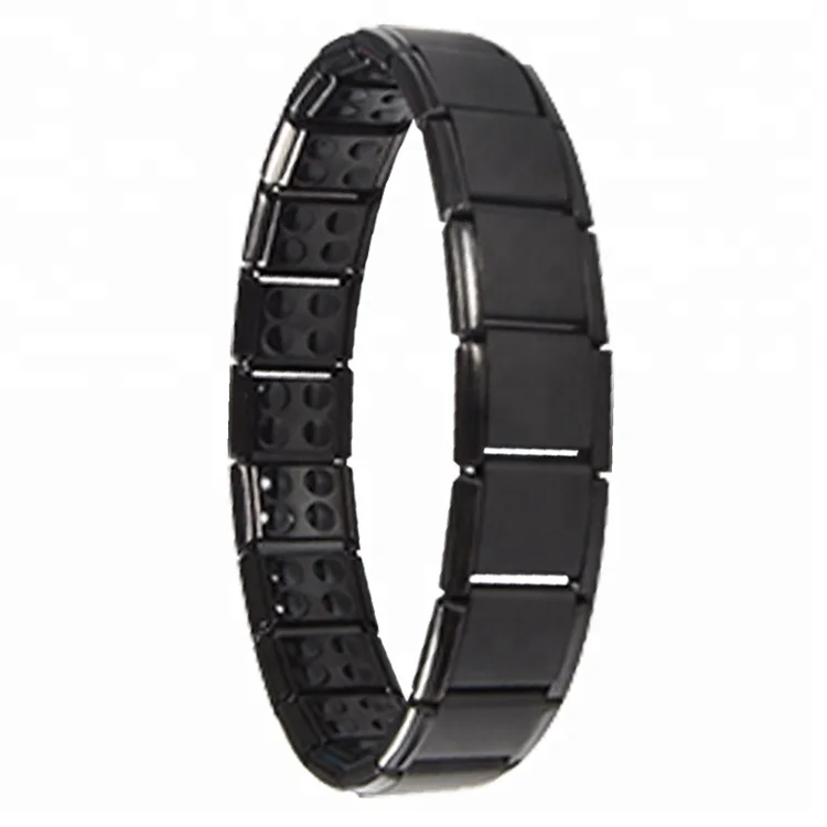 Japanese Anti-radiation Magnetic Germanium Health Black Stainless Steel Bracelet