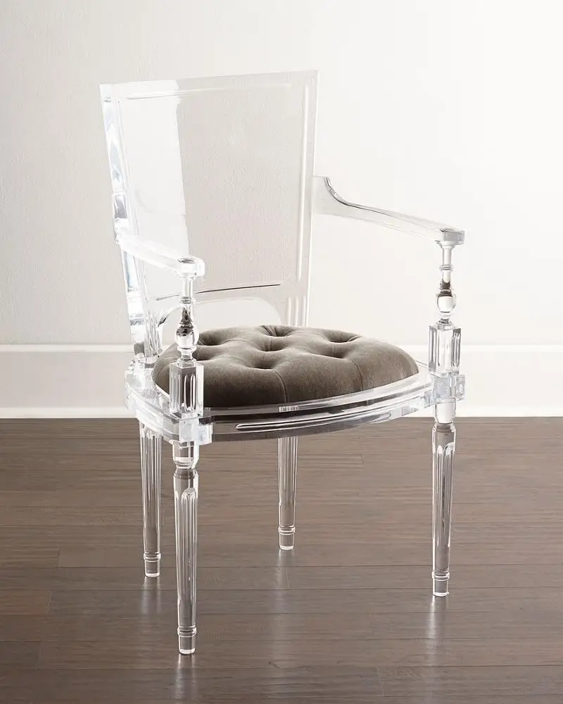 Custom Clear Lucite Acrylic Armchair Dining Chair