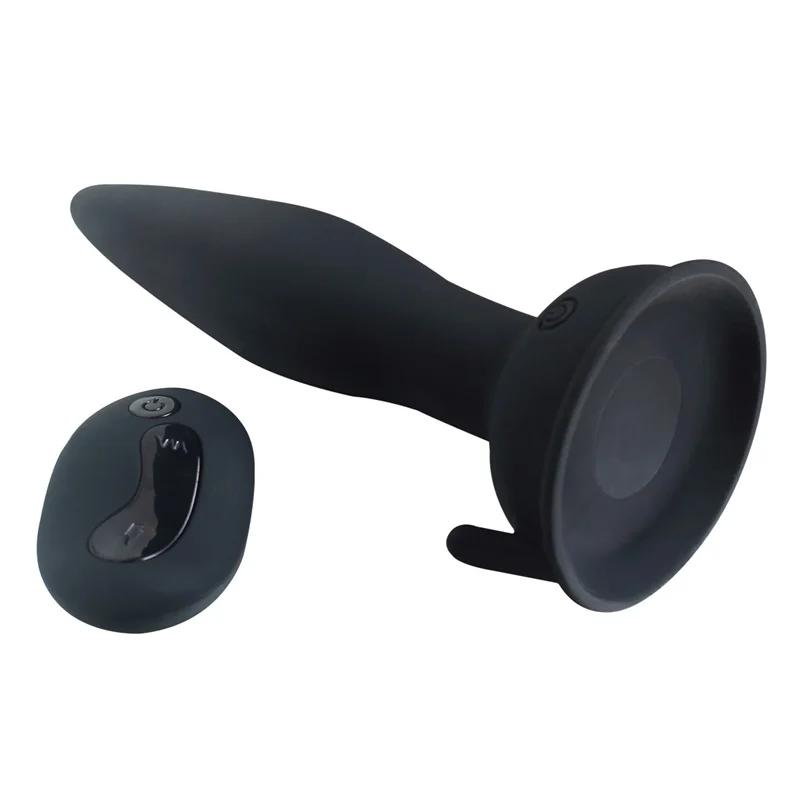 
remote control silicone anal plug butt plug ,beads rotated black anal toys 