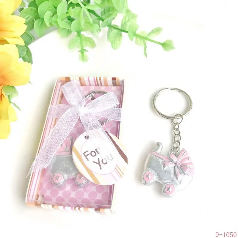 Baby Carriage Baby Girl Shower Return Gifts Favor Keychain Babyshower