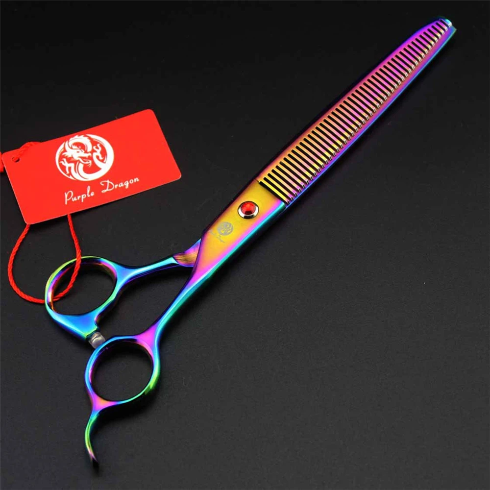 7.5 inch Professional Pet Scissors Thinning Shears Japan High Quality Cat Dog Grooming Scissors Hair Cutting Tool Tijeras Silver