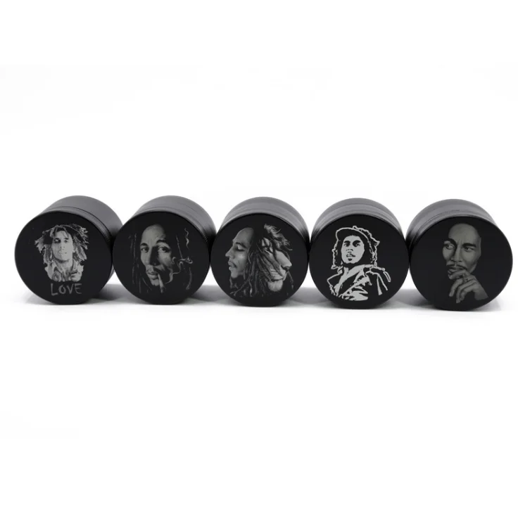 Tobacco accessories matte black zinc alloy 50mm herb grinder for smoking Wholesale