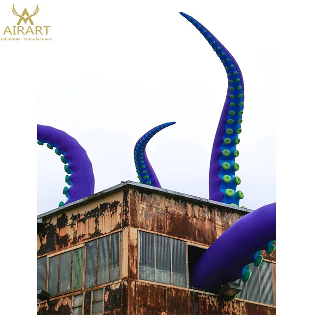 Customized inflatable halloween building decoration octopus tentacles