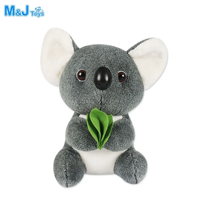 Plush Koala with Holding Green Leaf Newborn Toys Cute Stuffed Animal Koala Bear Toys