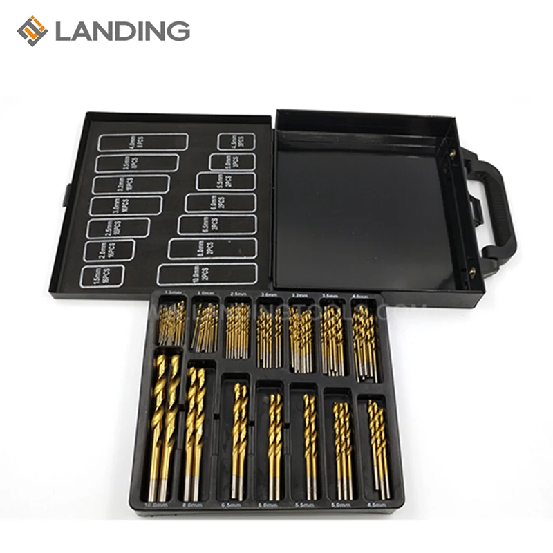 99 Piece Twist Masonry Hss Drills Bit Set With Titanium Nitride Coated