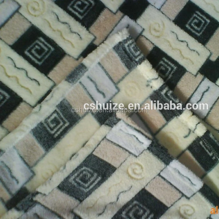 
100% Polyester Printed sherpa fleece fabric 