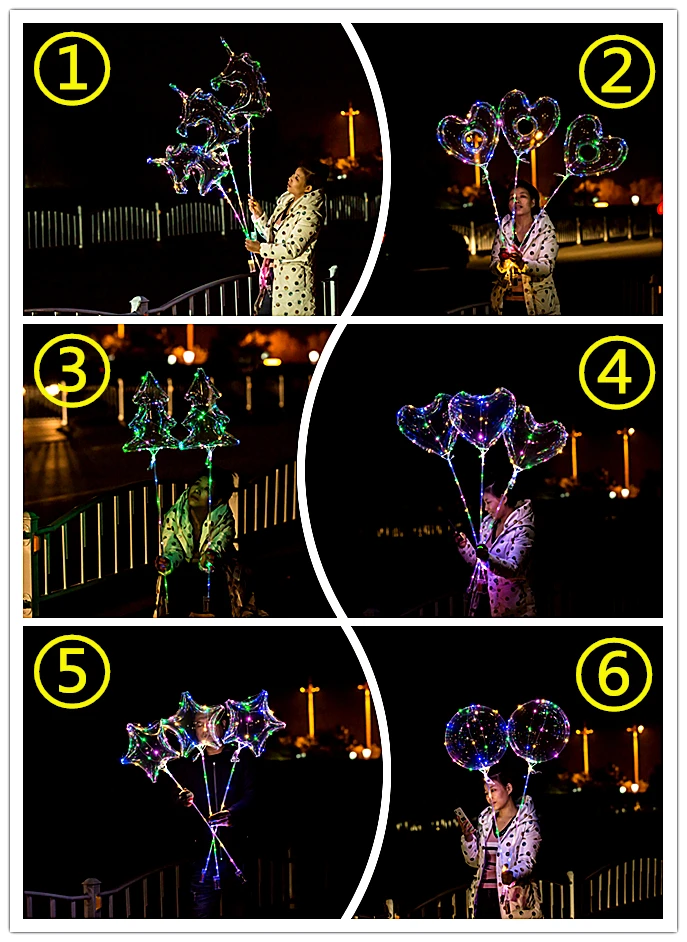 cheap 18 inch large flashing glowing helium led air bobo balloon light latex led balloons
