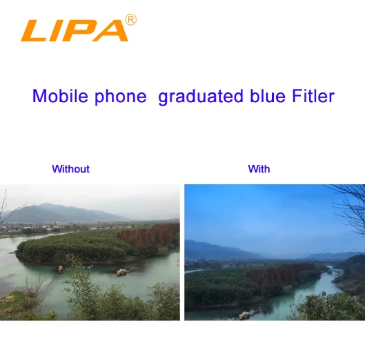37mm Graduated Blue Orange Gray filter Cell Phone Camera Lens Filter for iPhone Samsung and Android Smartphones -