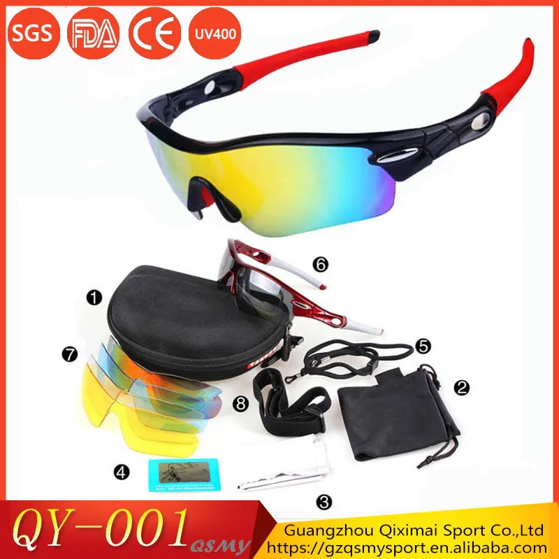 Hot sale UV400 changeable 5 lens sports eyewear cycling glasses