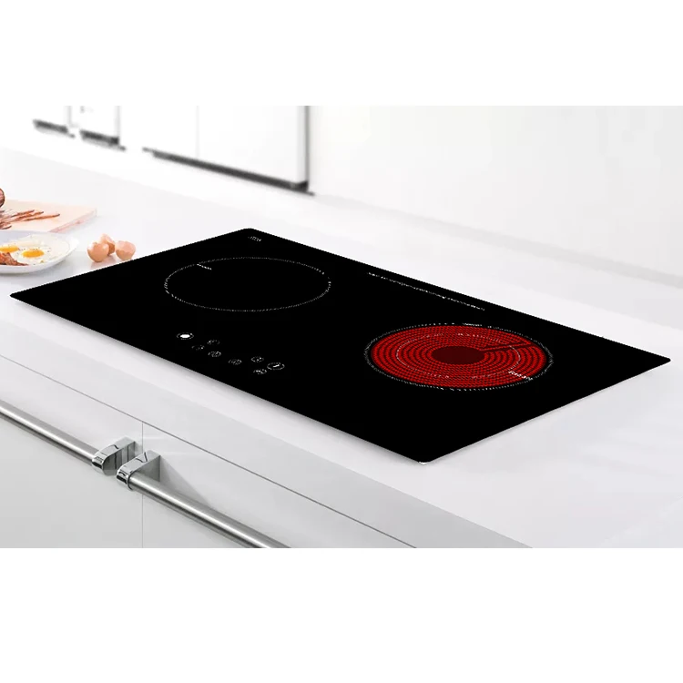 Волшебная плита H-one Touch, черная стеклянная полумостовая привод, медная катушка, 2 стороны, встроенный ВОК, индукционная плита для столешницы
