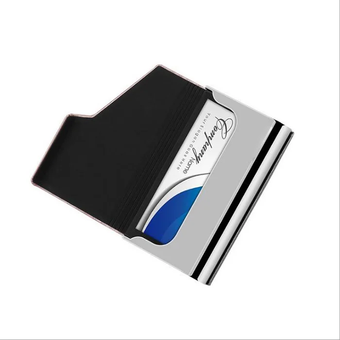 Business Card Holder Power Bank 4000mAh PU Leather Power Bank with Card Holder