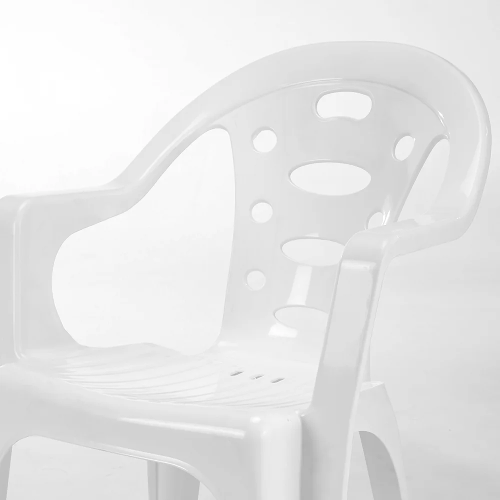 White patio garden stackable plastic chair