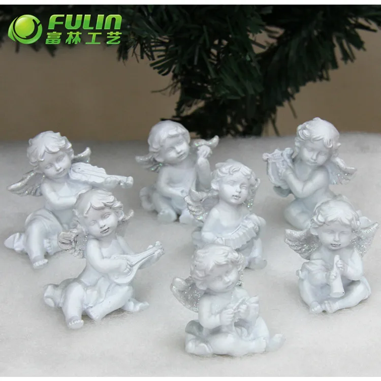 factory new design resin cheap western white little angel figurines