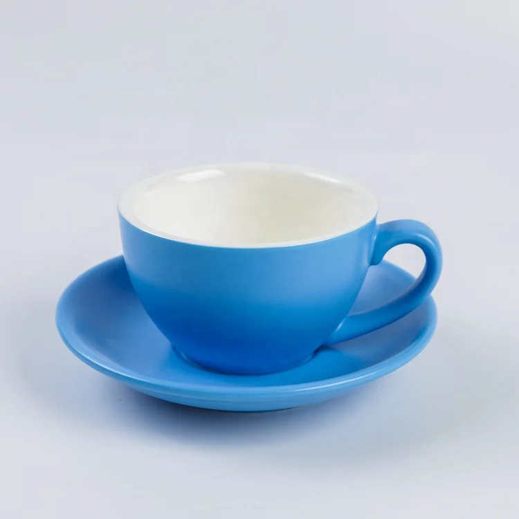 Bulk high quality competitive price customize color porcelain cappuccino tea cups saucers