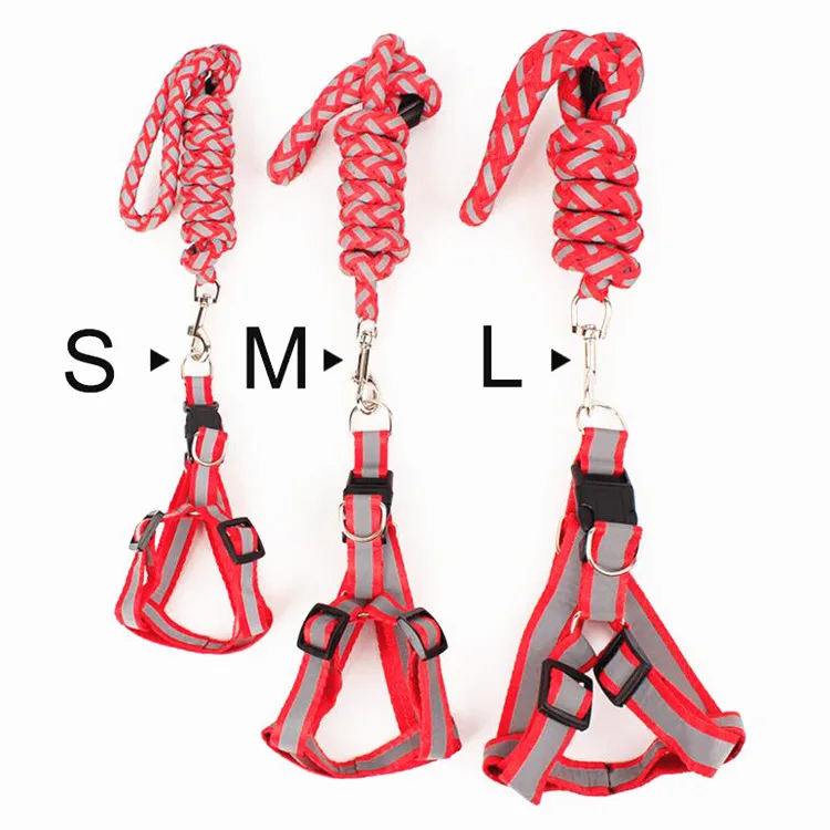  Высококачественные товары для домашних животных шлейка собак нейлоновая веревка Круглый поводок светоотражающий