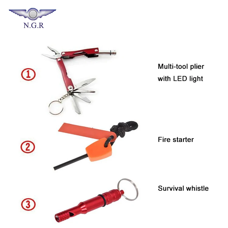 Wholesale SOS Survival Kit Outdoor Emergency for Camping Hiking Travelling or Adventures