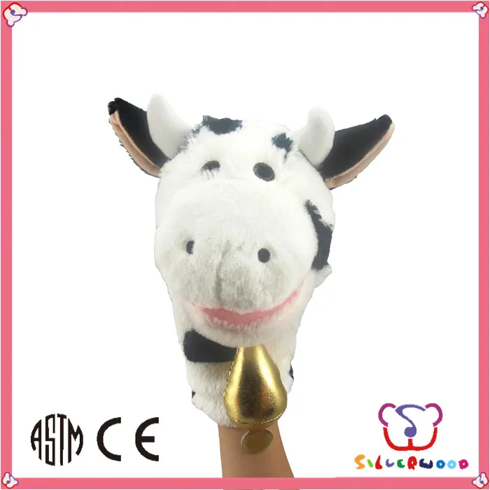 gsv sedex завода высокого качества мягкие игрушки животных плюша марионетка руки коровы