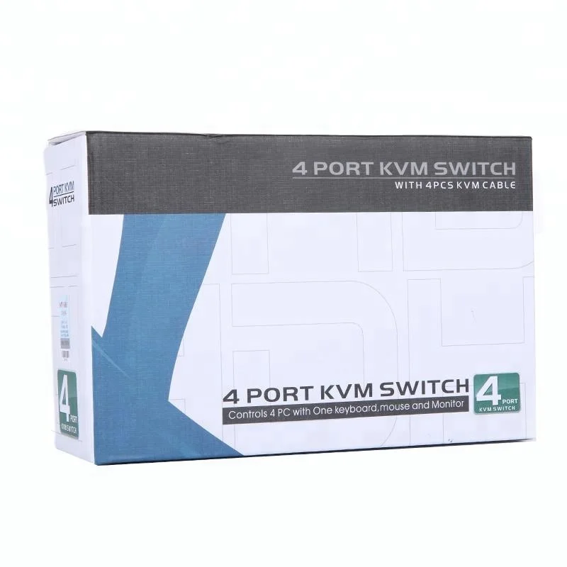 
4X1 4 Port Auto Vga Usb Kvm Switch With Audio 