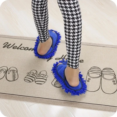 Hot Sell Multi-Function Machine Washable 100% Microfiber Absorption  Household Home Chenille Foor Cleaning Slippers