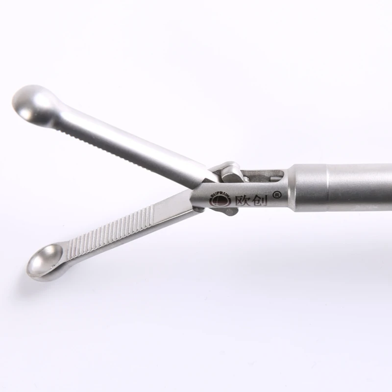 Euprun Reusable Laparoscopic 10mm 330mm Grasping Forceps Claw Forceps Biopsy Forceps Autoclavable Stainless Steel Factory Price