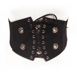 Womens PU Corset Belt Lace Up Elastic Wide Waist Band Cinch Trimmer