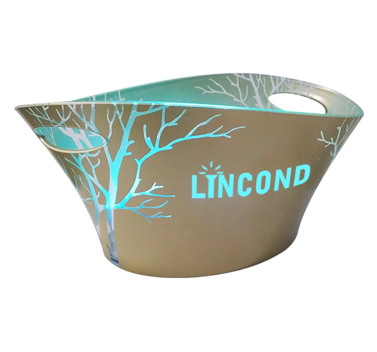 Hot Selling Rechargeable champagne cooler Plastic LED Champagne Bottle cooler