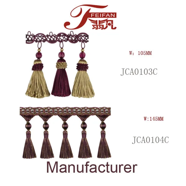 
jarcar bead trimming curtain tassel window textile accessories curtain fringes 