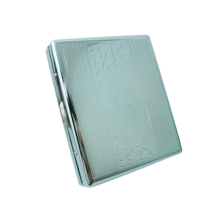 Metal Smoking Case with simple box 20pcs Capacity Automatic Cigarette Box Double Sides Sublimation cigarette case