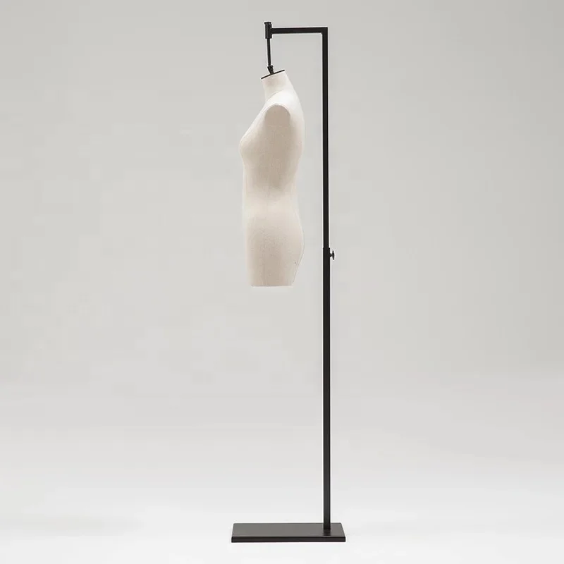 Wooden hands woman torso fabric dummy, display or dressmaking mannequin