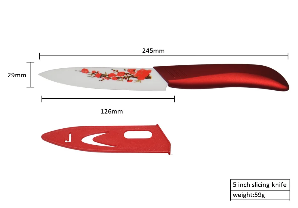 
Hot selling top quality flower ceramic kitchen knife set 