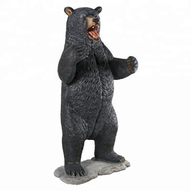 Outdoor garden fiberglass resin life size bear statue for sale