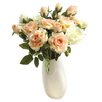 ZERO Decorative Artificial Rose Single Rose Artificial Flower for Home Wedding Party Decoration
