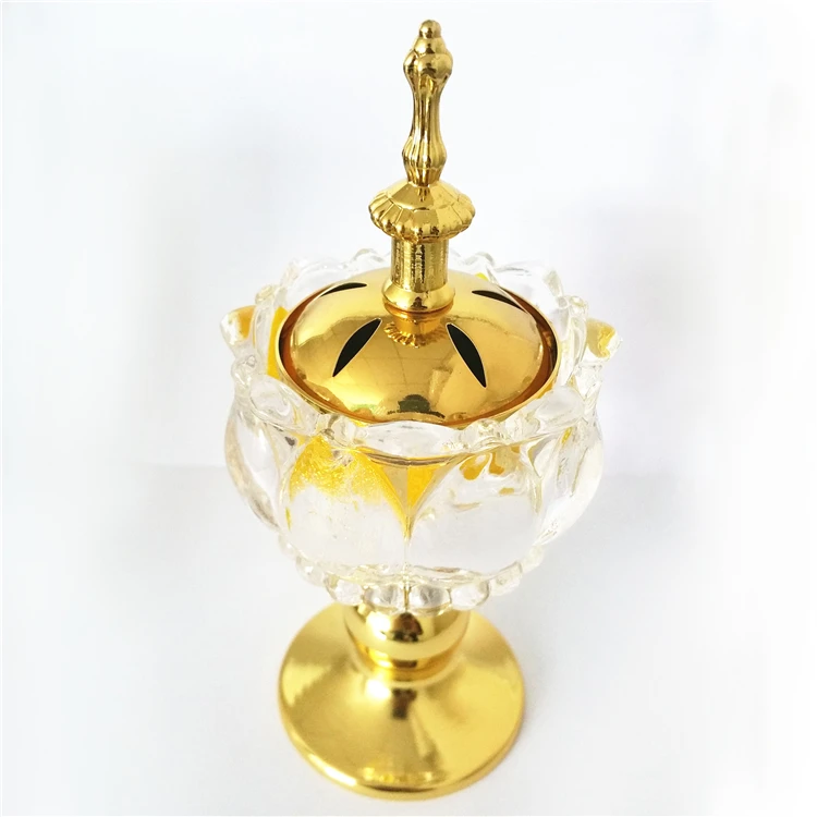 Metal Glass Oil Incense Burner Arabic
