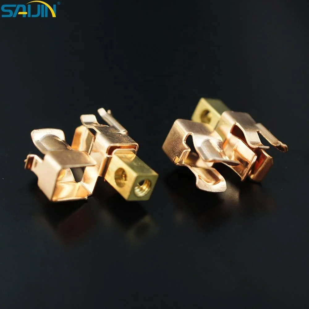 Copper Phosphor earth terminal brass block assembly for Multi functional socket