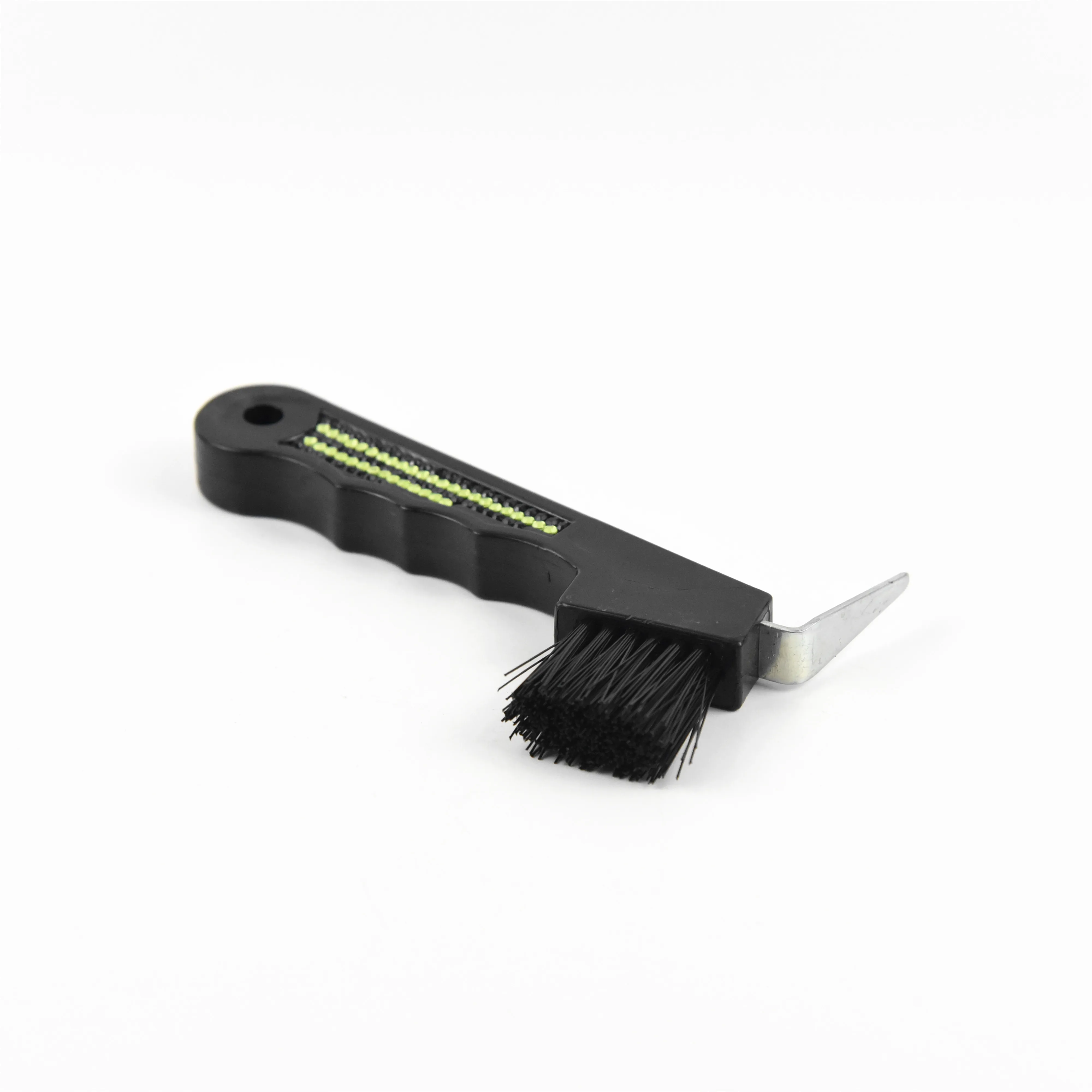 Bling horse hoof pick with green black rhinestones