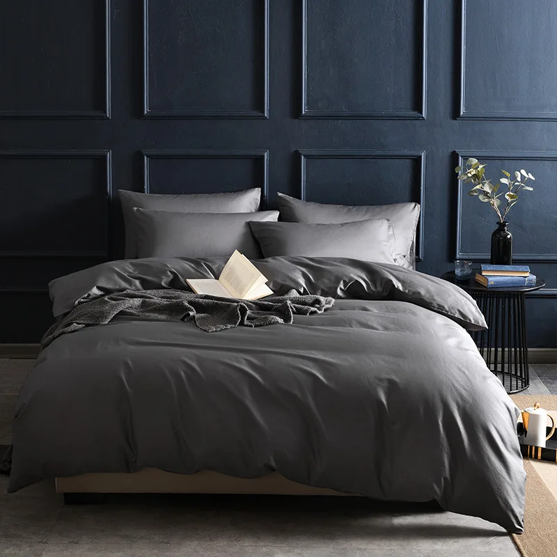 Modern Queen Size Bedding Set 100% Cotton Factory Price Bright Colors 300TC Disposable Woven 3-Piece Stock Lot