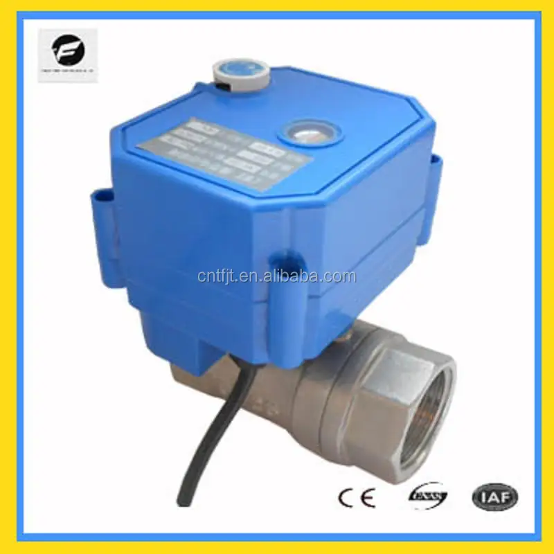 CWX-25S 2-way DC12v electric actuator ball valve with manual stainless steel material 1' DN25 CR04 two wires power off return