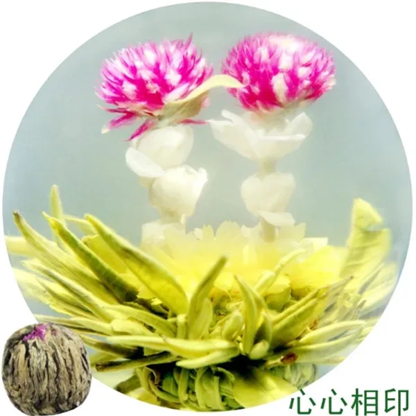 Chinese Supplier handcrafted blooming tea Natural Heart to heart Blooming Tea Ball