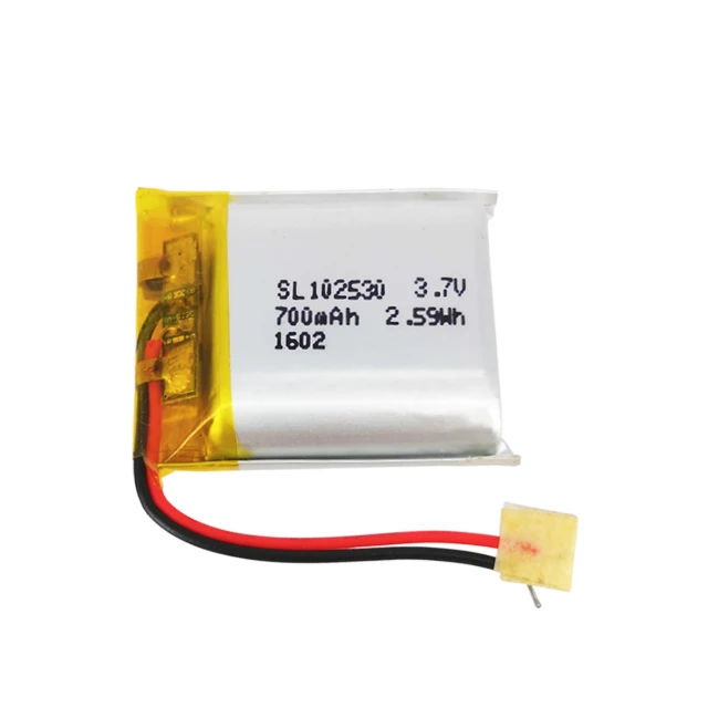 square rechargeable 3.7v lithium polymer battery 700mah 102530 with pcb